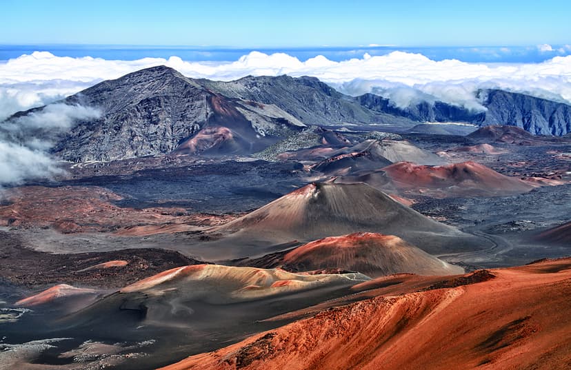 Caldera of the Haleakala volcano  Maui, Hawaii