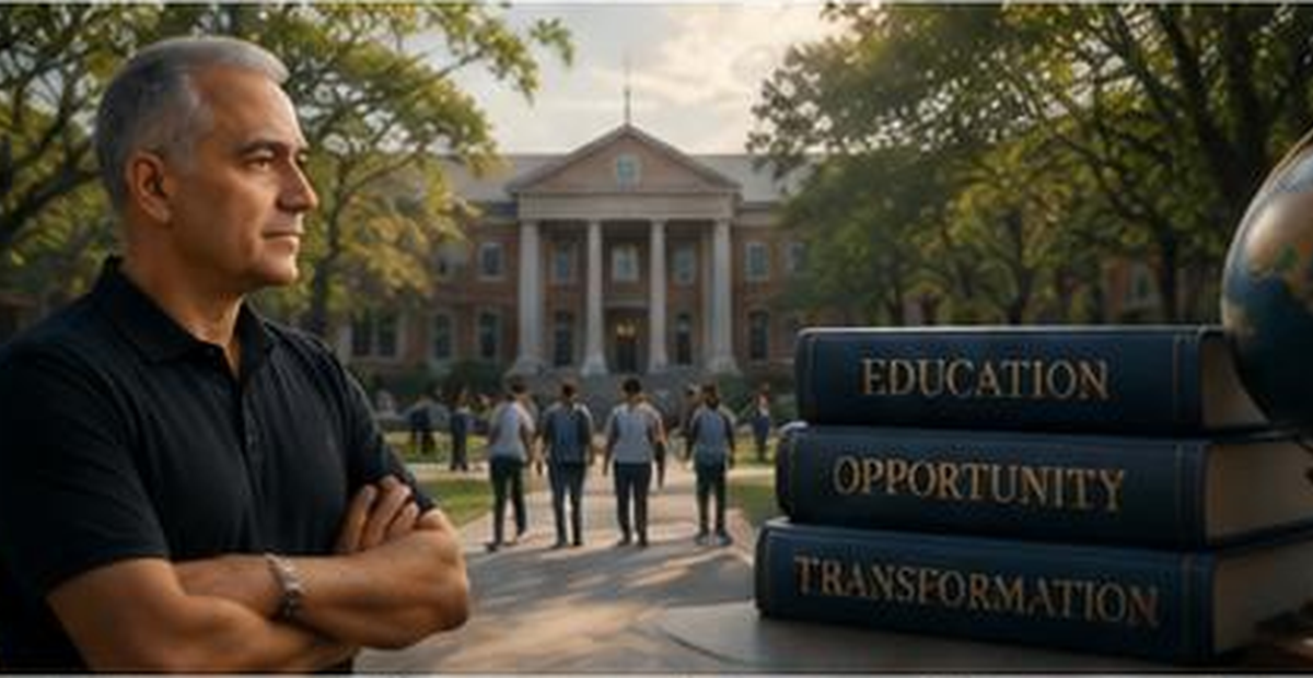 University environment representing scholarship, future opportunities, and the connection between education, opportunity, and transformation